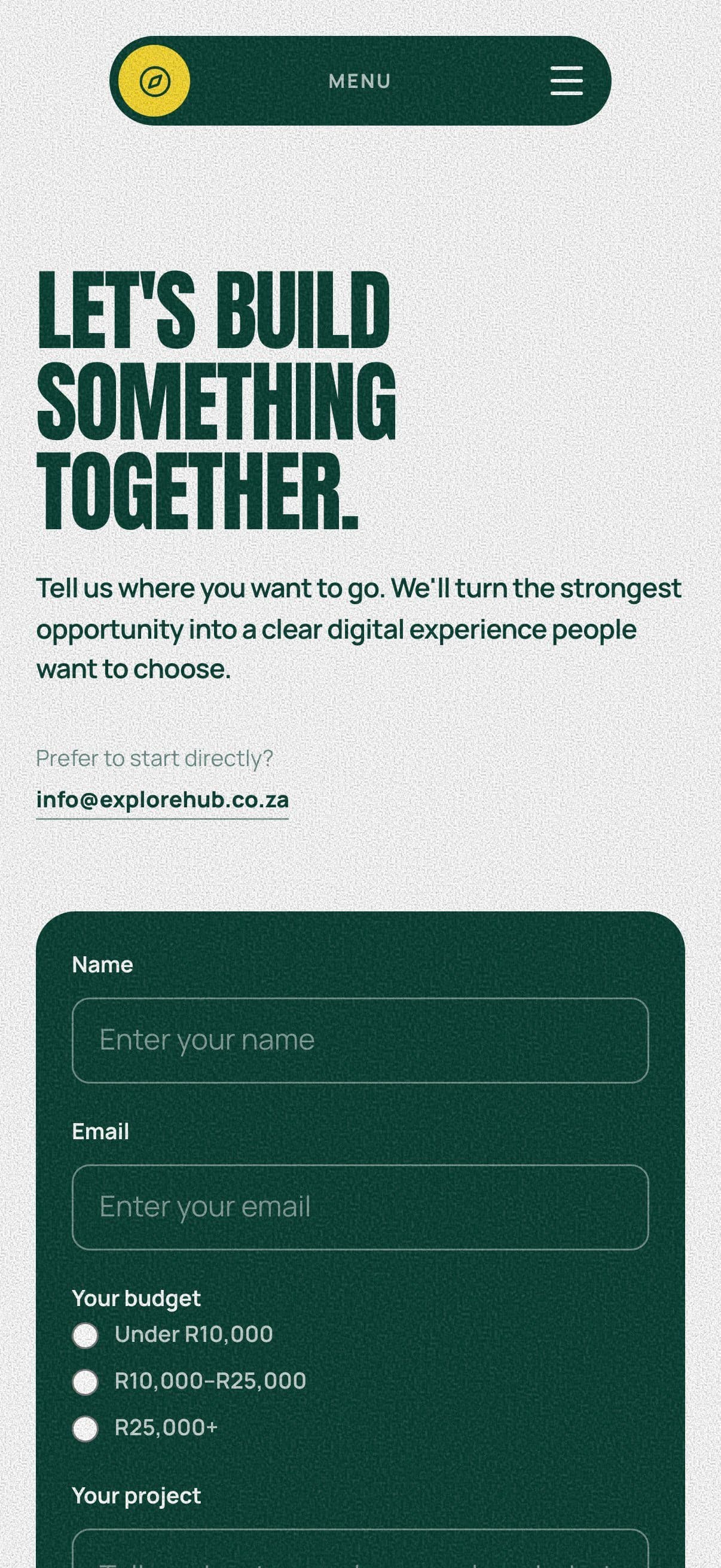 Explore Hub, phone screen: Contact on a phone