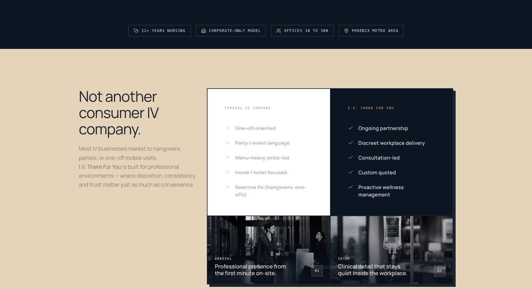 I.V. There For You, screen: Not another consumer IV company