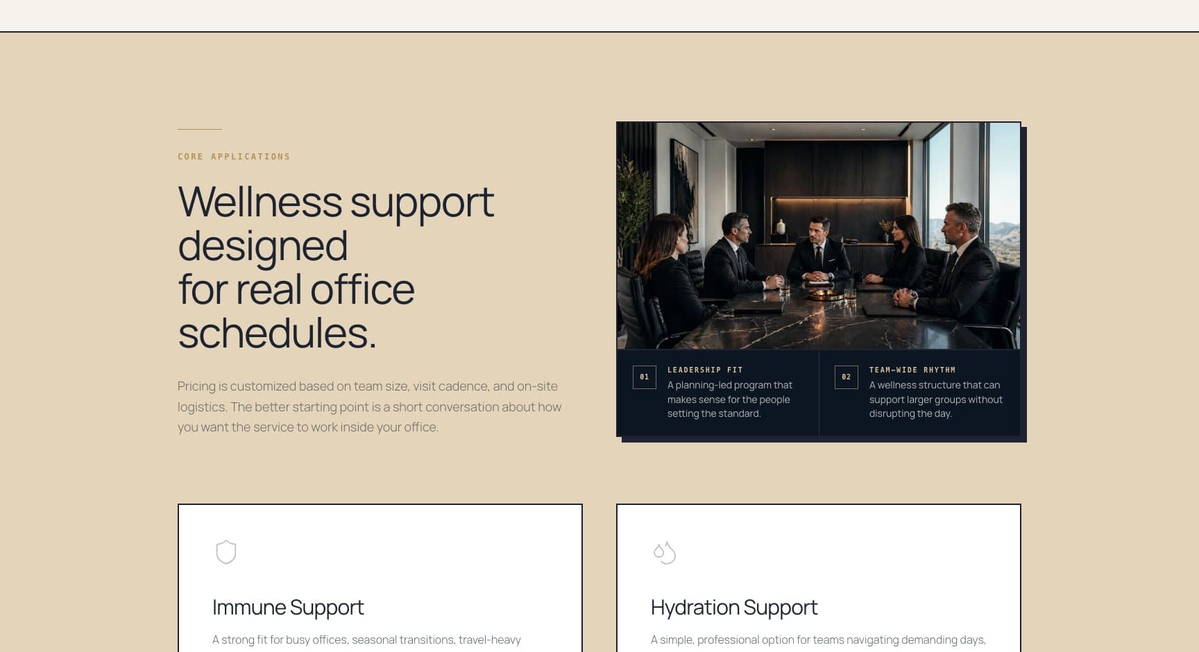 I.V. There For You, screen: Corporate wellness