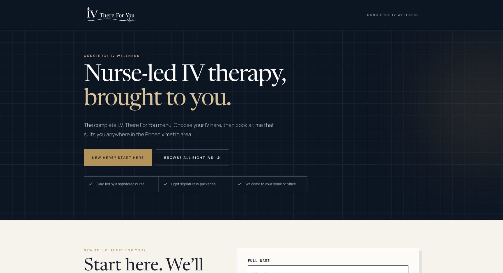 I.V. There For You, screen: The concierge menu (close-up)