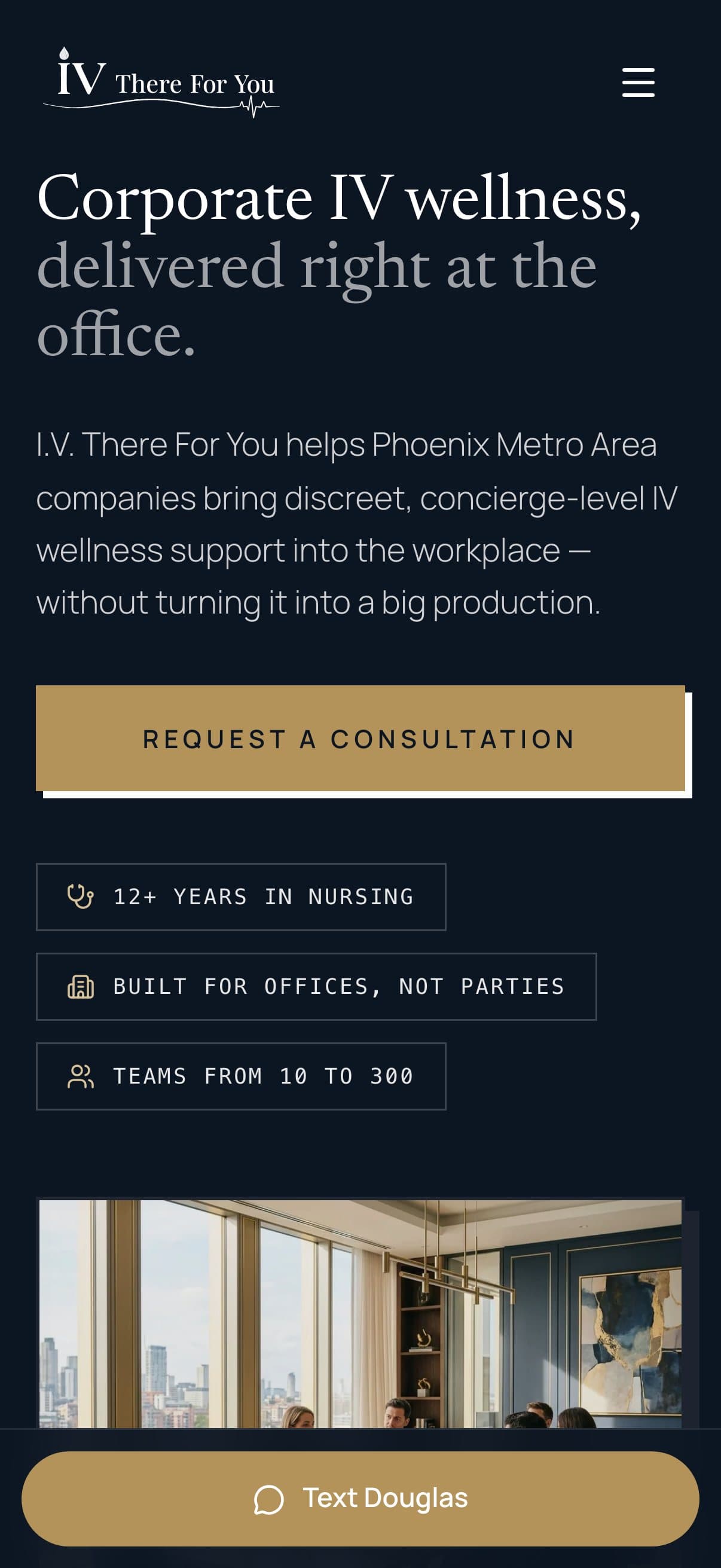 I.V. There For You: Pitch on a phone