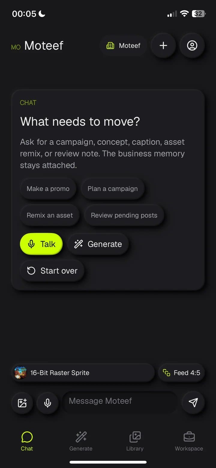 Moteef: Chat on iPhone
