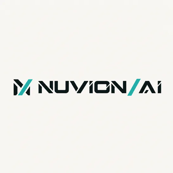 Nuvion AI logo option, round 4: Futuristic wordmark