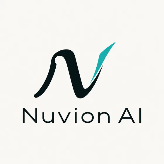 Nuvion AI logo option, round 6: Flowing join