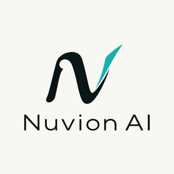 Nuvion AI logo option, round 6: Arched join