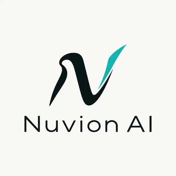 Nuvion AI logo option, round 6: Sculpted neck join (chosen)