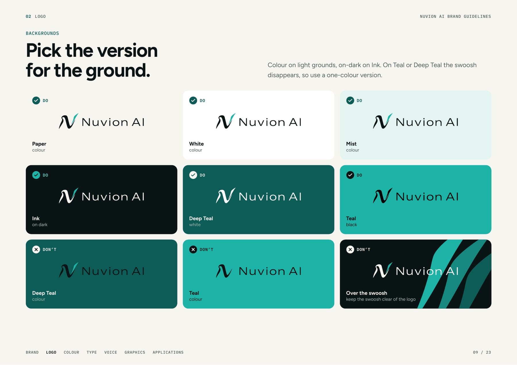 Nuvion AI brand guidelines: Backgrounds