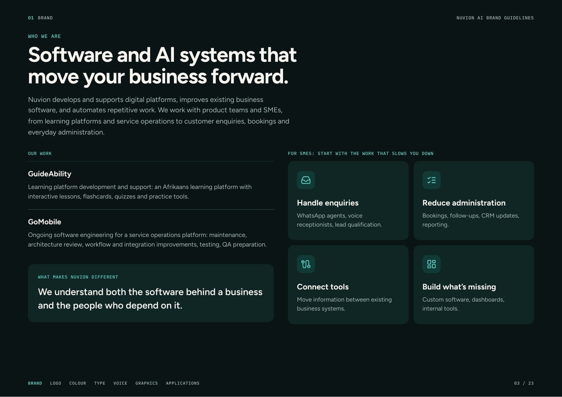 Nuvion AI brand guidelines: Who Nuvion is