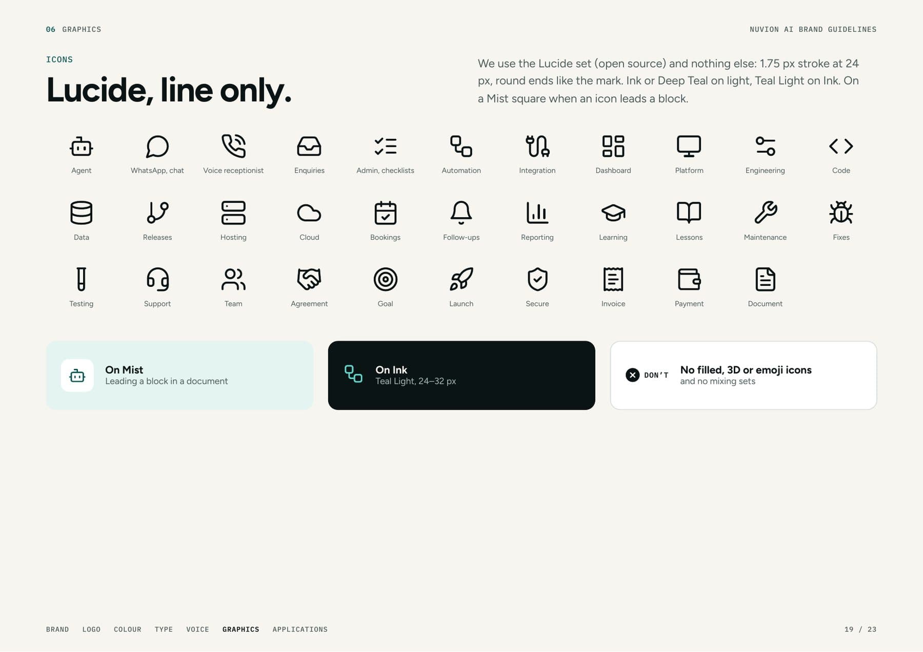 Nuvion AI brand guidelines: Icons