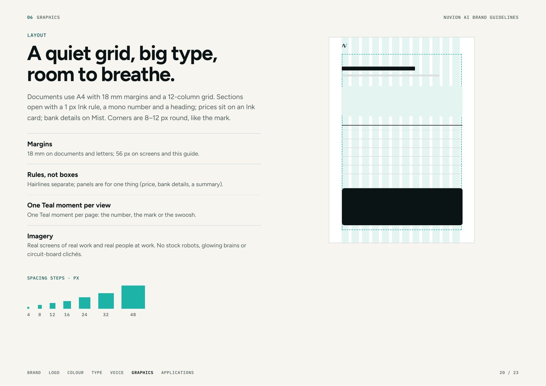 Nuvion AI brand guidelines: Layout