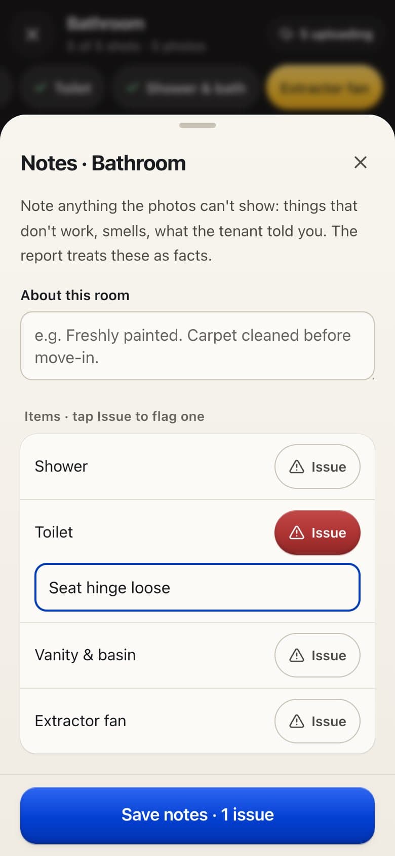 Roomwise, phone screen: Notes and issues