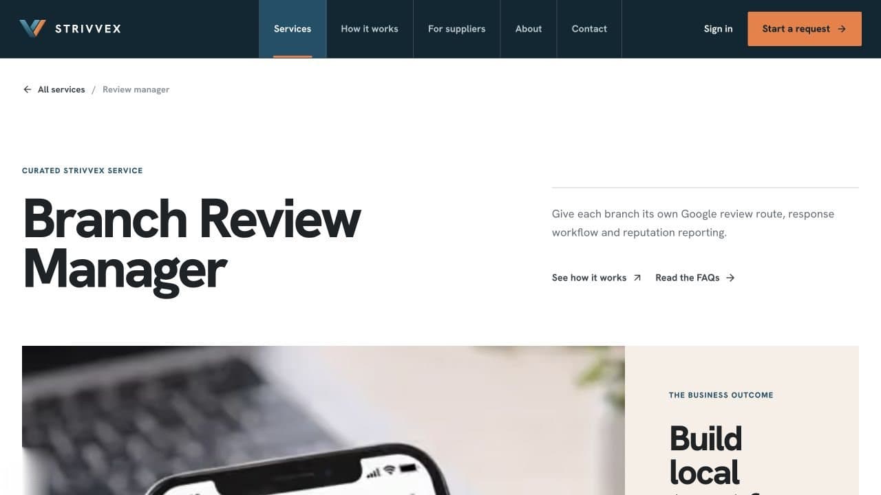 Strivvex, screen: A curated service