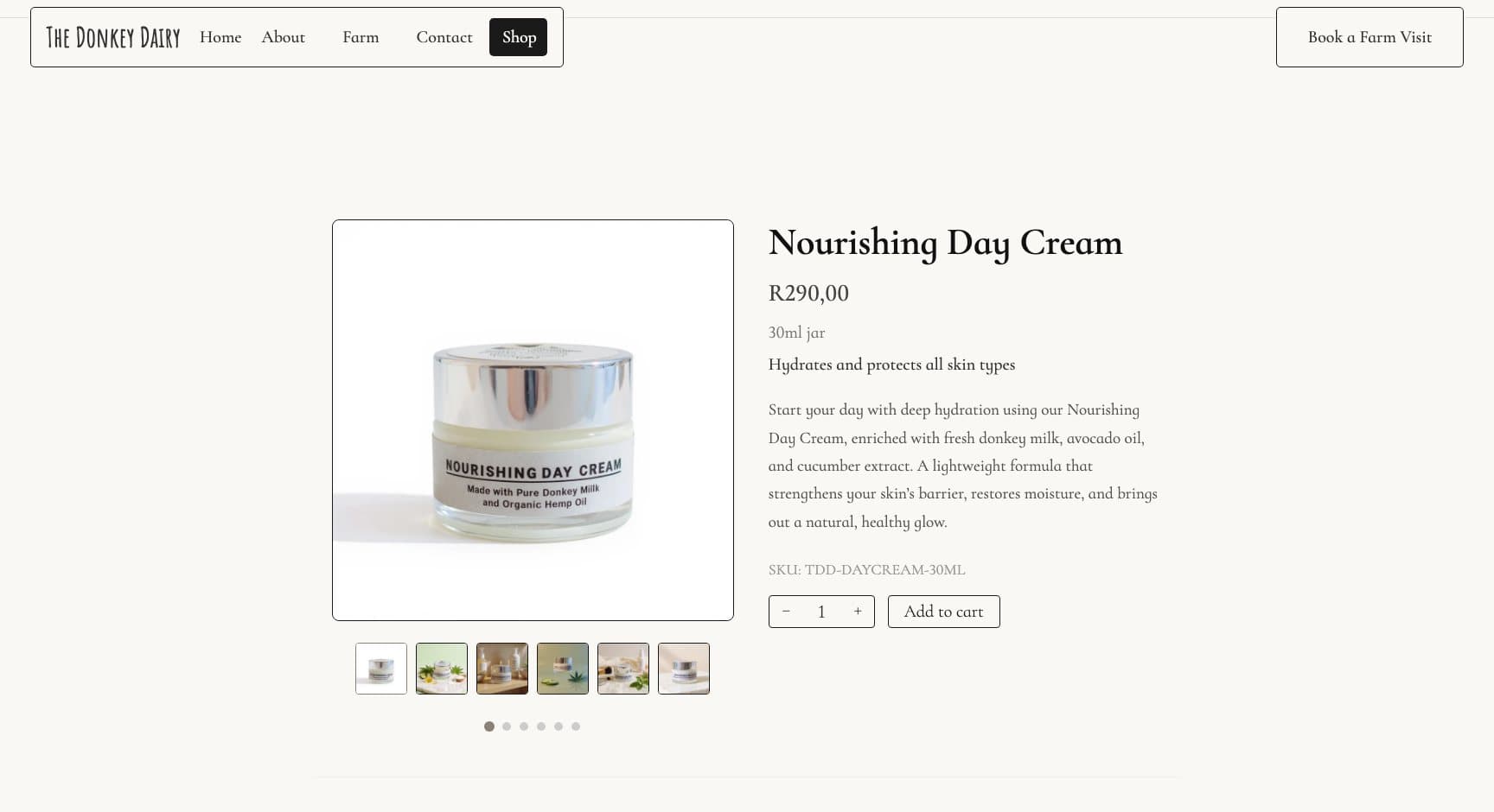 The Donkey Dairy, screen: A product