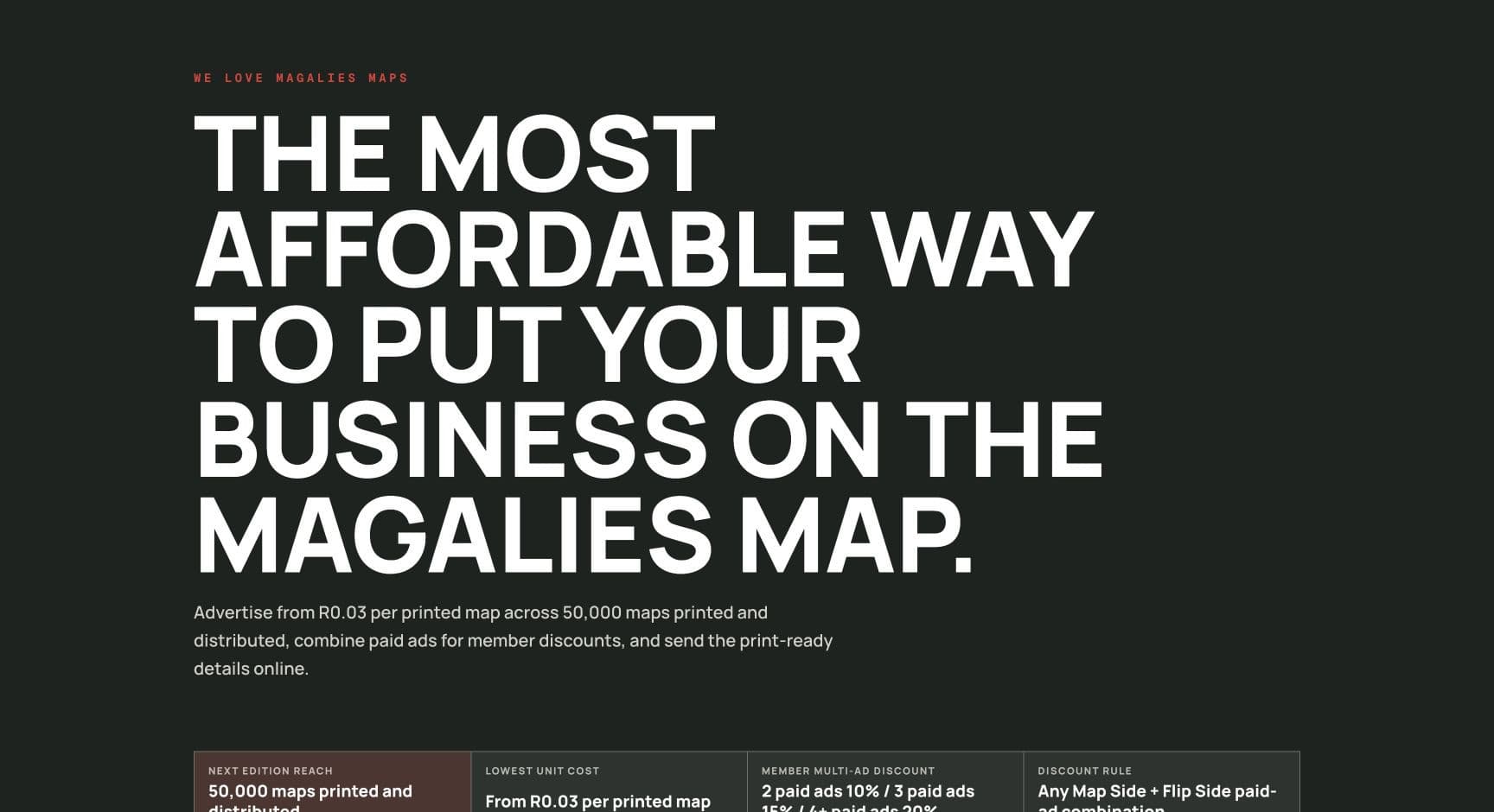 We Love Magalies, screen: Printed-map portal