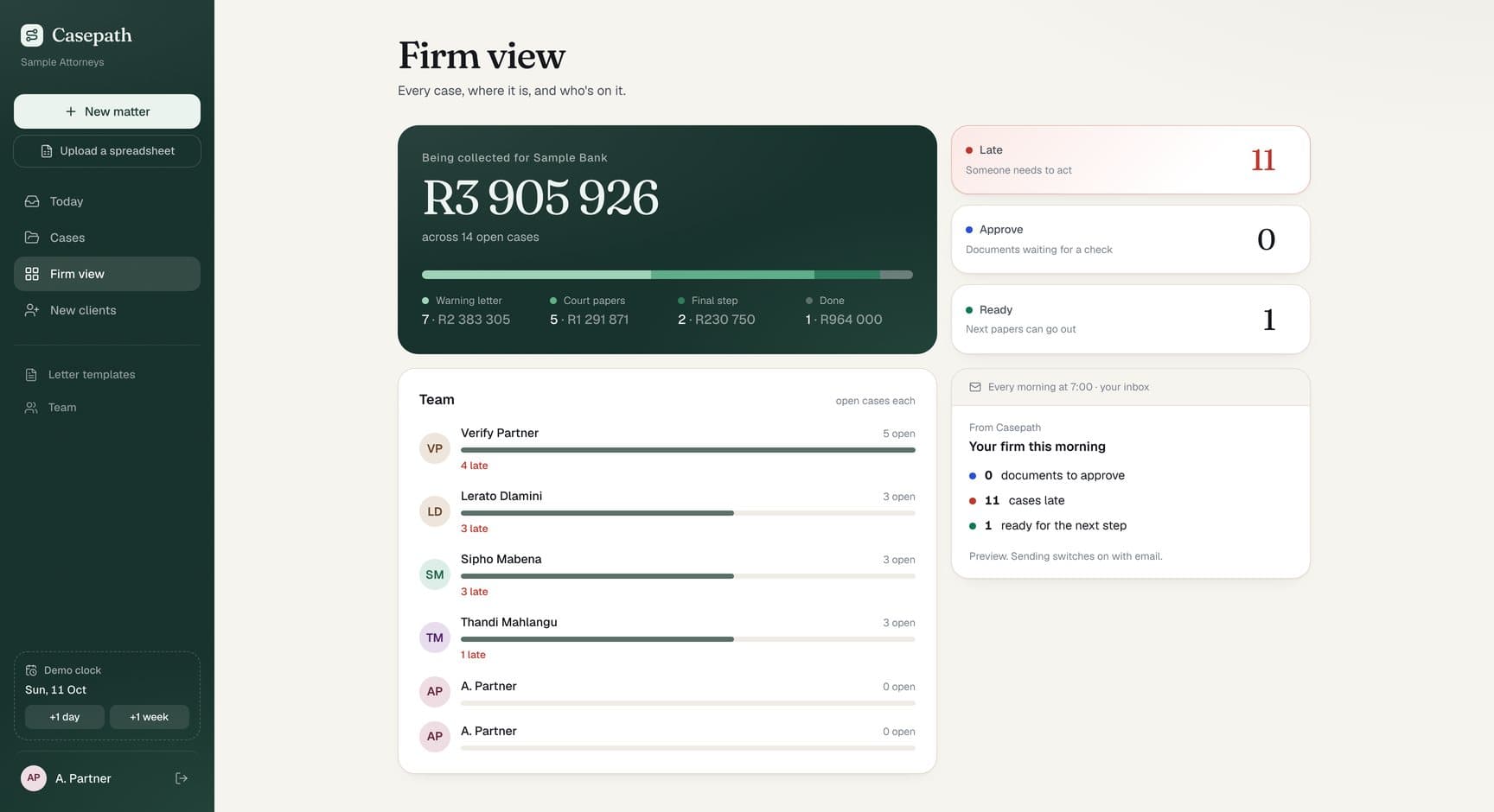 Casepath, screen: Firm view
