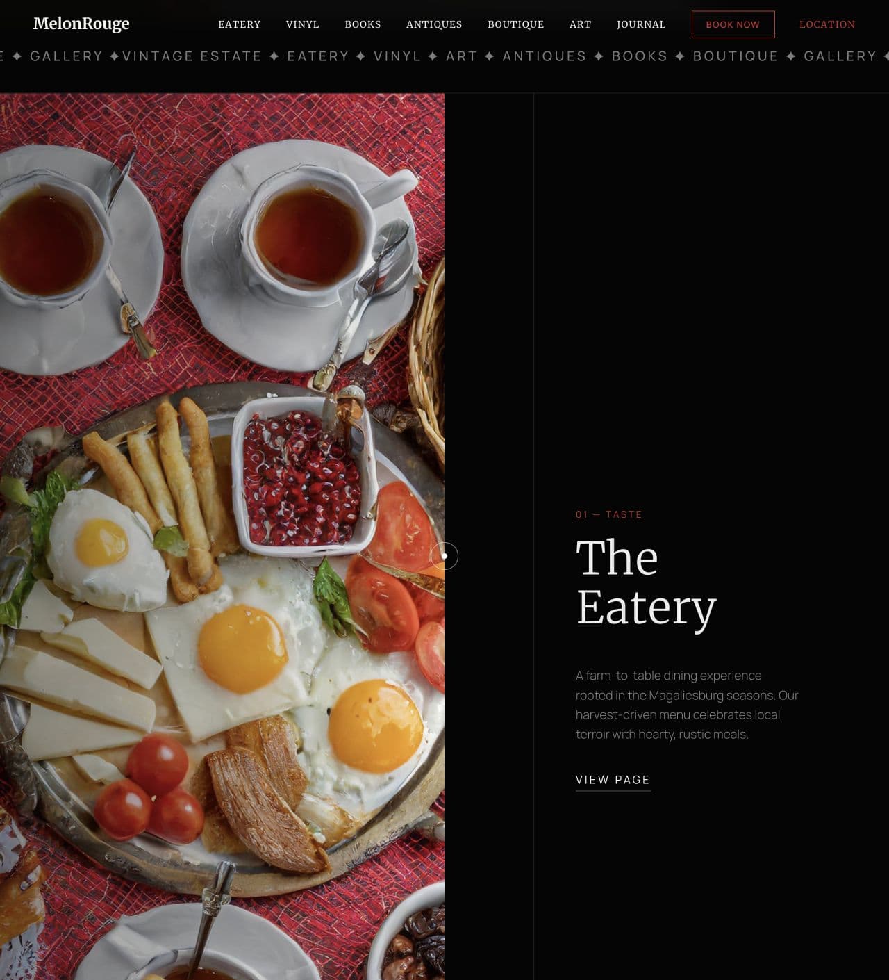 MelonRouge website — The Eatery