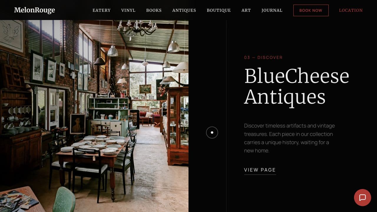 MelonRouge website — BlueCheese Antiques