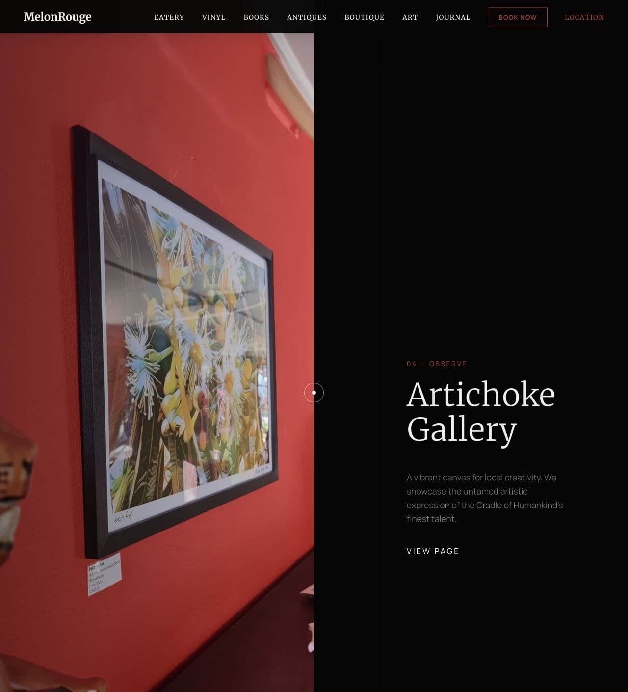 MelonRouge website — Artichoke Gallery