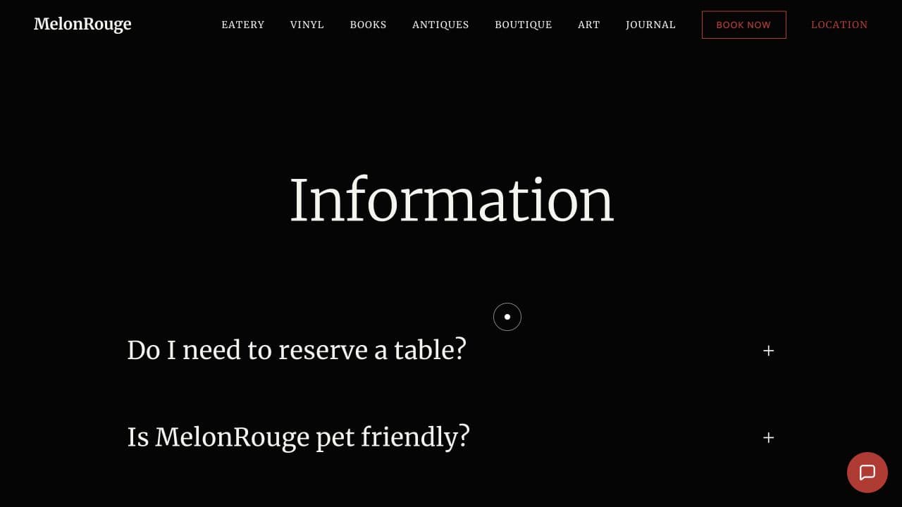 MelonRouge website — Information