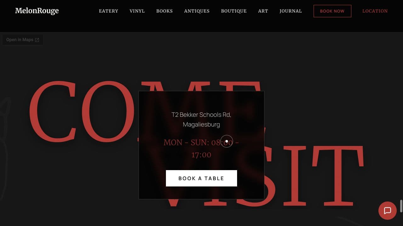 MelonRouge website — Plan the visit