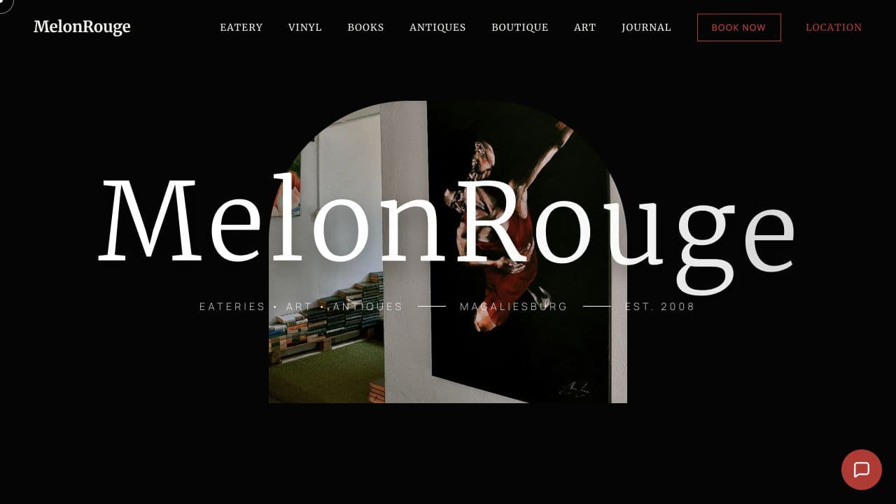 MelonRouge website — Opening view