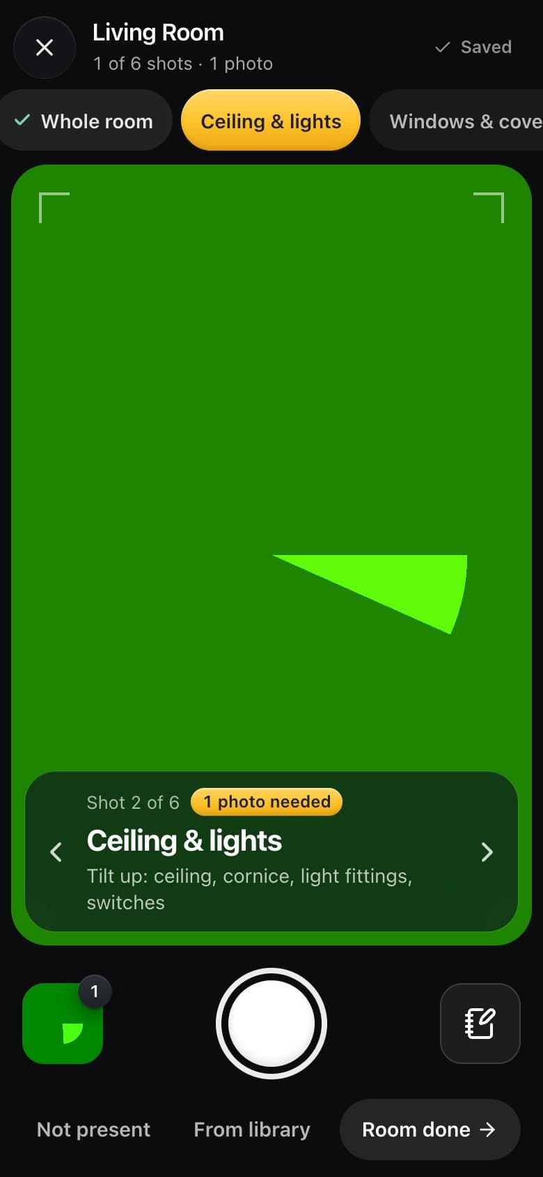 Roomwise, phone screen: One shot at a time
