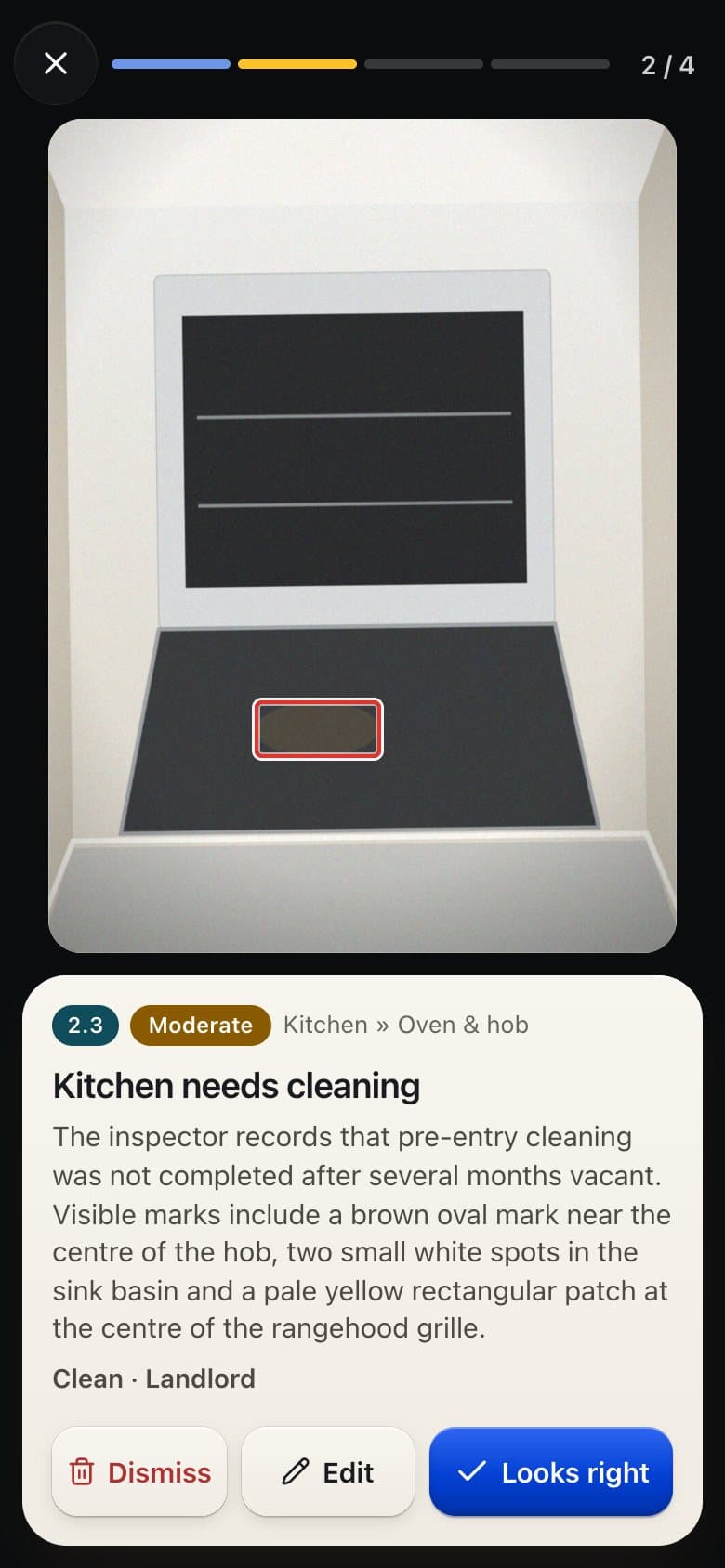 Roomwise, phone screen: Issue by issue