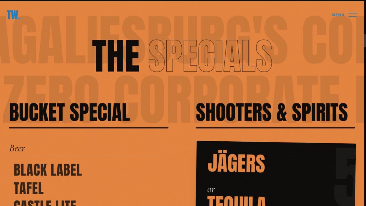 Thatchwood Farm Pub website — The specials